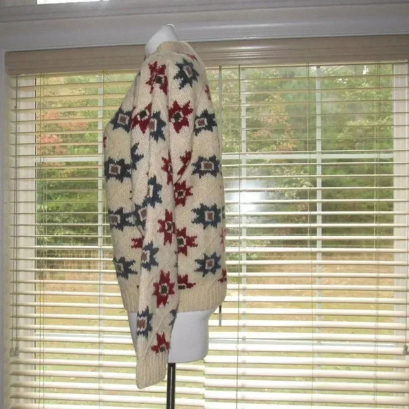 WOOLRICH Stars Wool Chunky Sweater Size Large - Picture 3 of 6